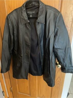 CENTIGRADE ZIPPERED LEATHER JACKET